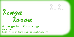 kinga korom business card